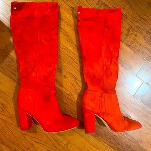 Sam Edelman red suede boots
